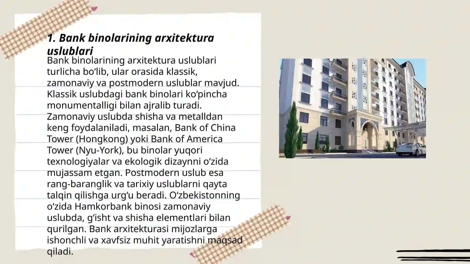 Bank binolarini loyihalash 3