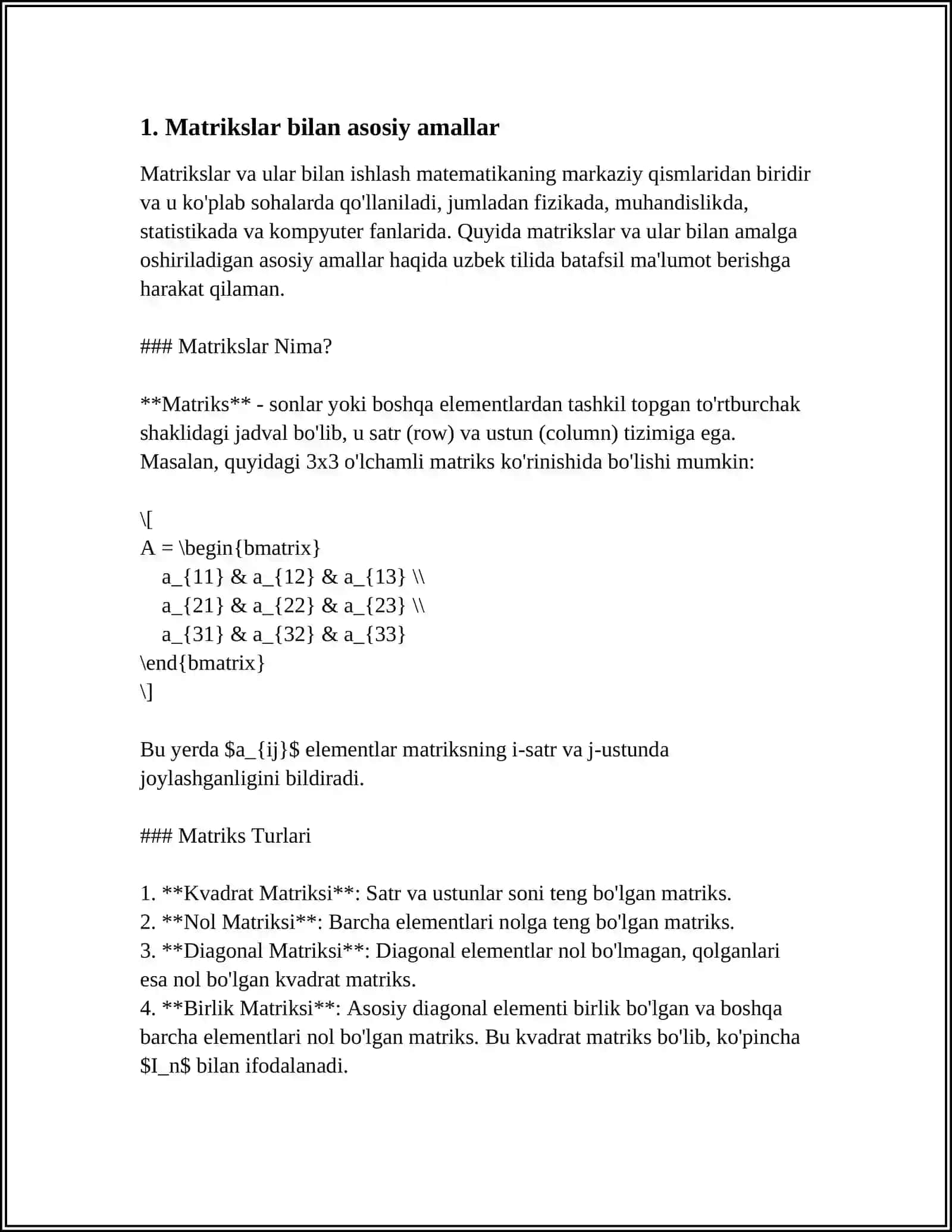 PYTHONDA MATRITSA BILAN ISHLASH 3