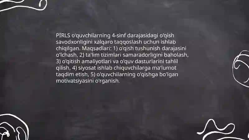 PIRLS baholash dasturiga tayyorlash 3