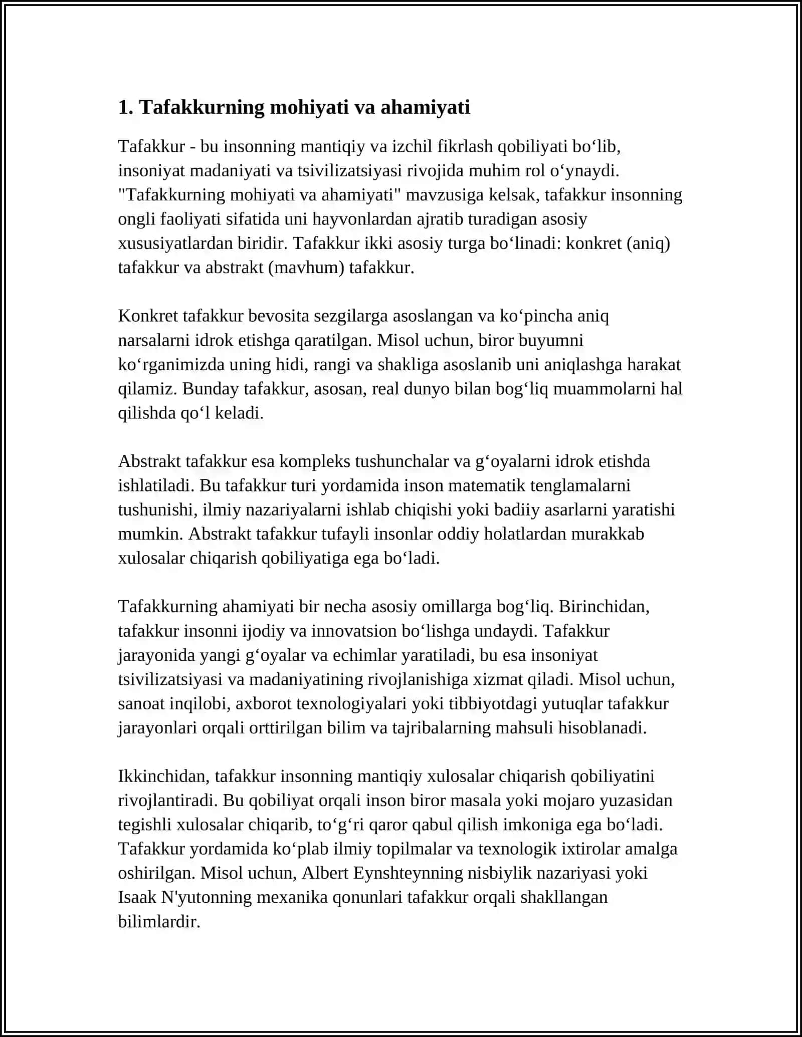 TAFAKKURNING SHAKLLARI VA QONUNLARI 3