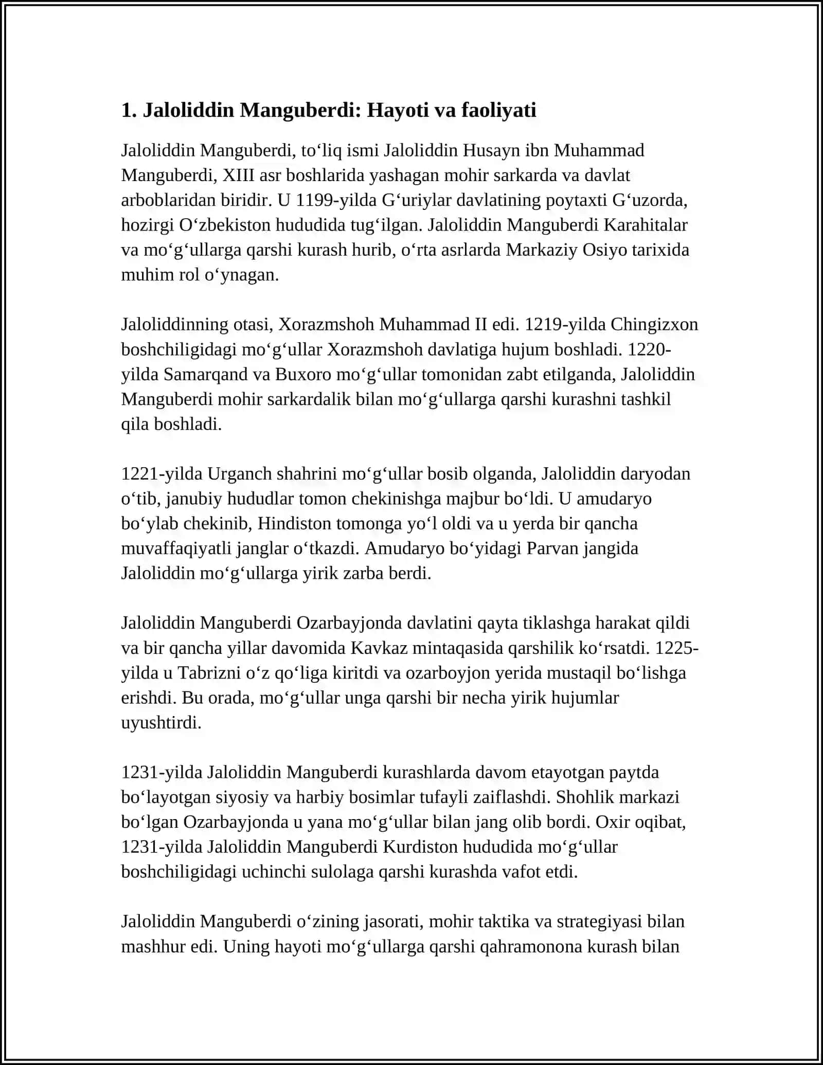 JALOLIDDIN MANGUBERDI-VATAN HIMOYACHISI 3