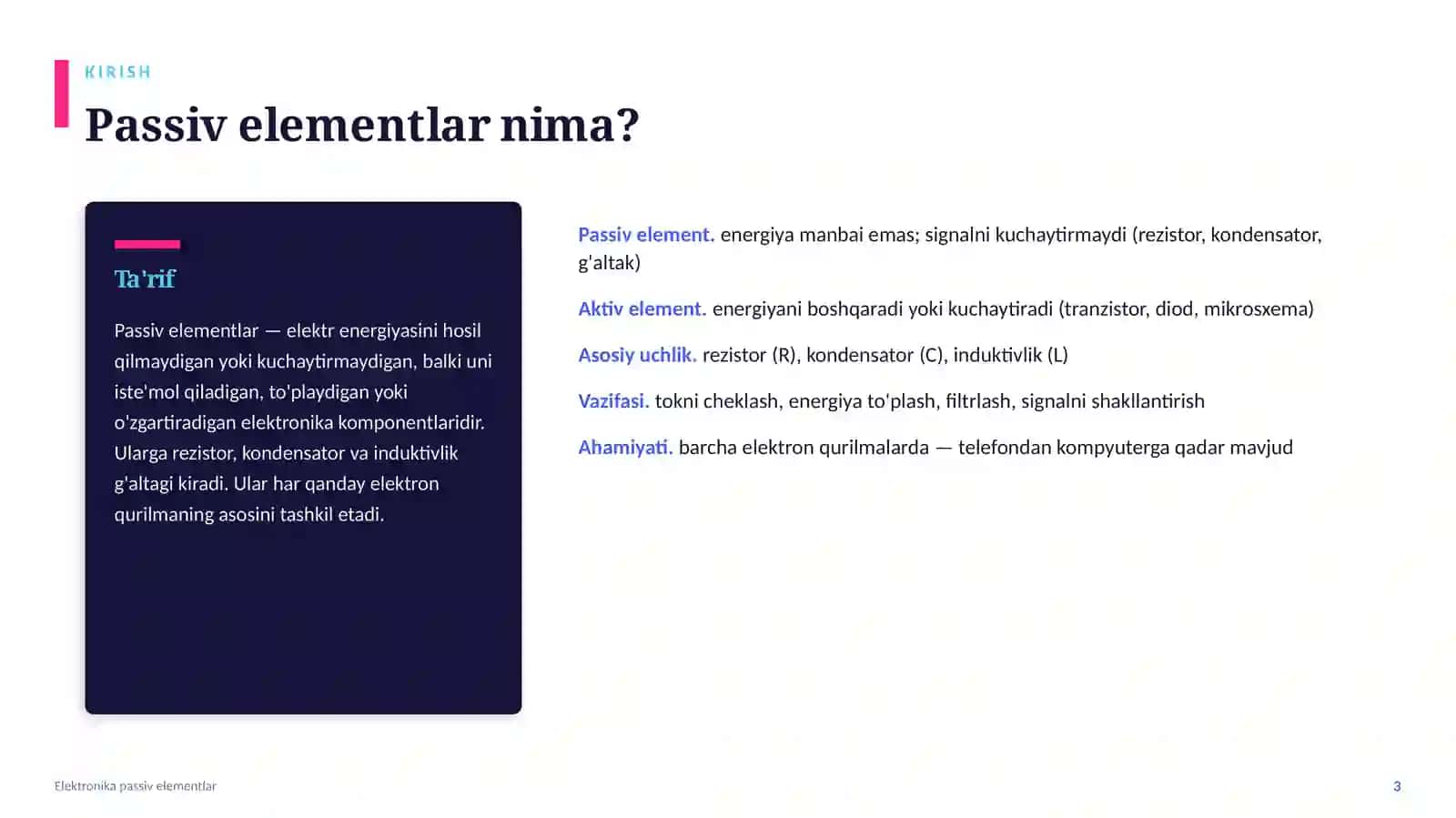 Elektronika ASOSLARI 3