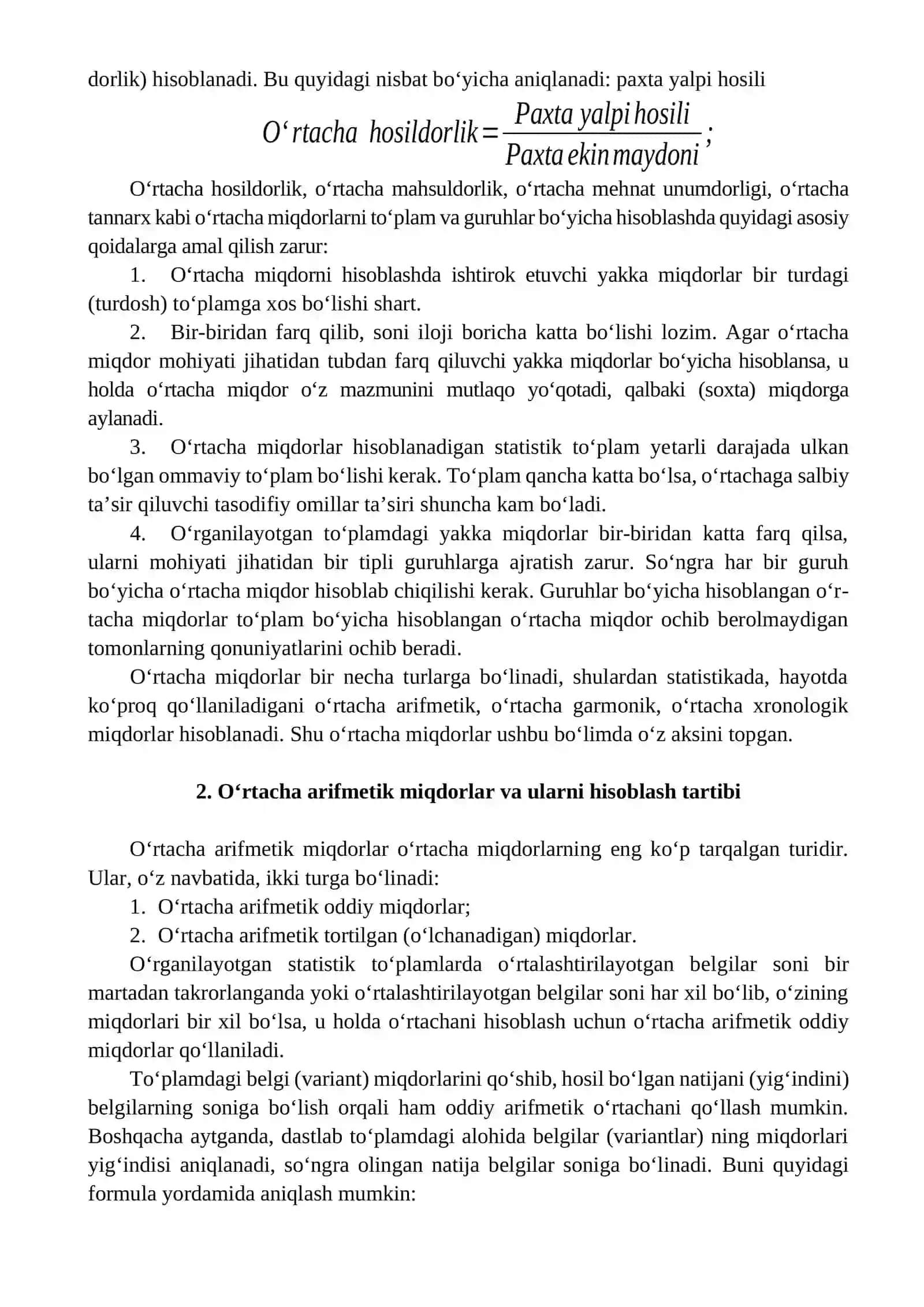 O‘rtacha miqdorlar mazmun mohiyati 3
