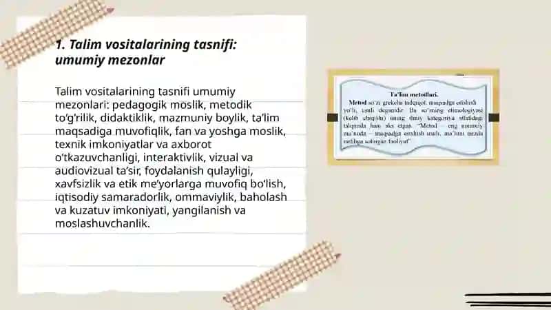 Talim vositalarining tasnifi 3