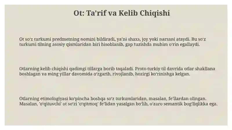 Ot So'z Turkumi 3