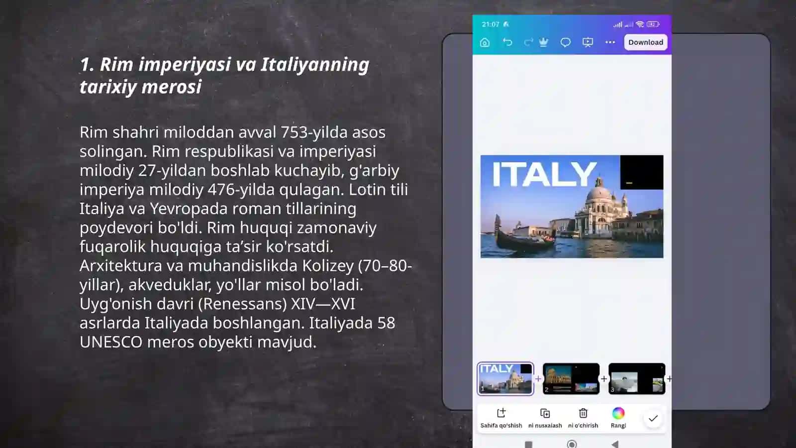 Italiya haqida qiziqarli maʼlumotlar 3