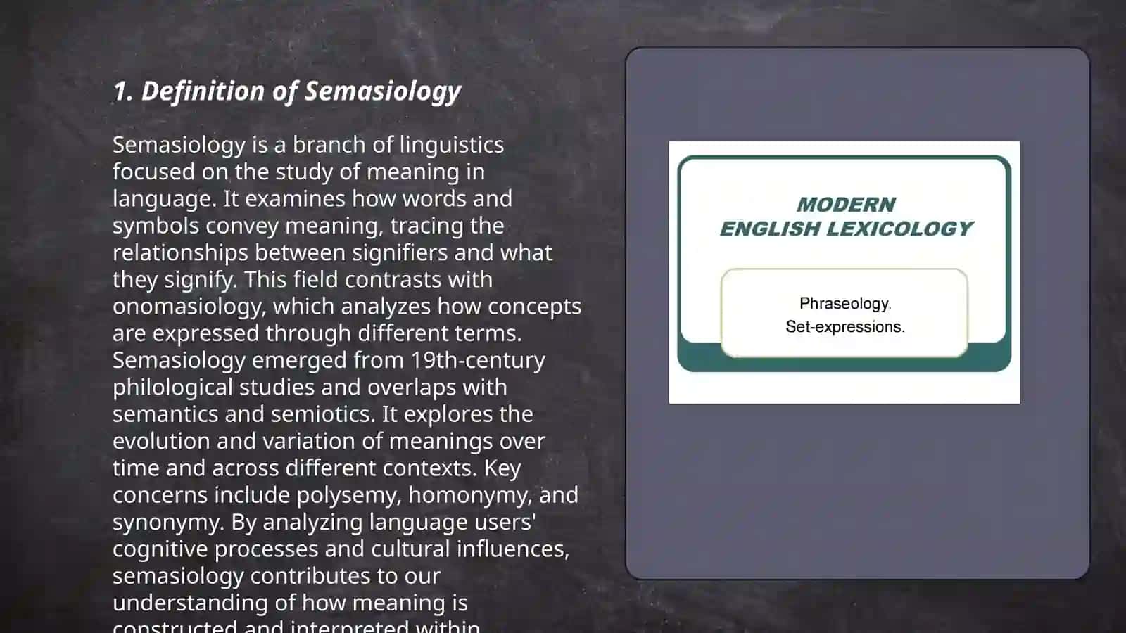 Semasiology in Modern English Lexicology 3
