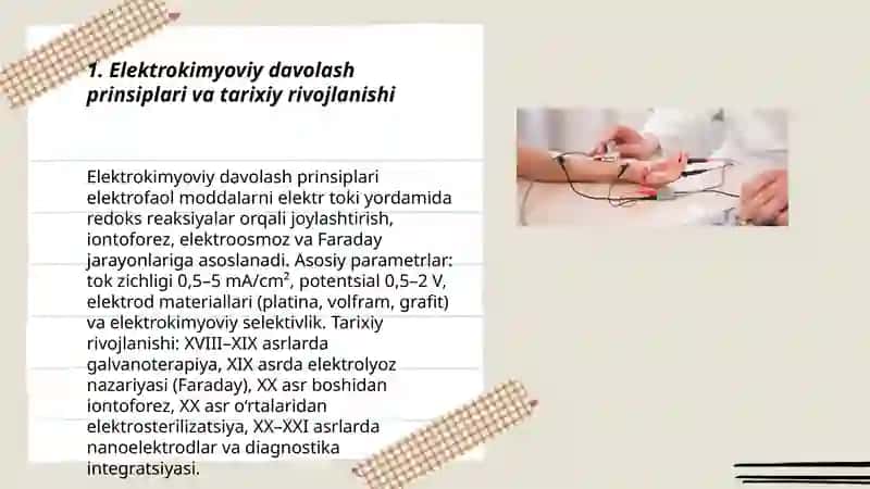 Elektrokimyoviy davolash va diagnostika usullari 3