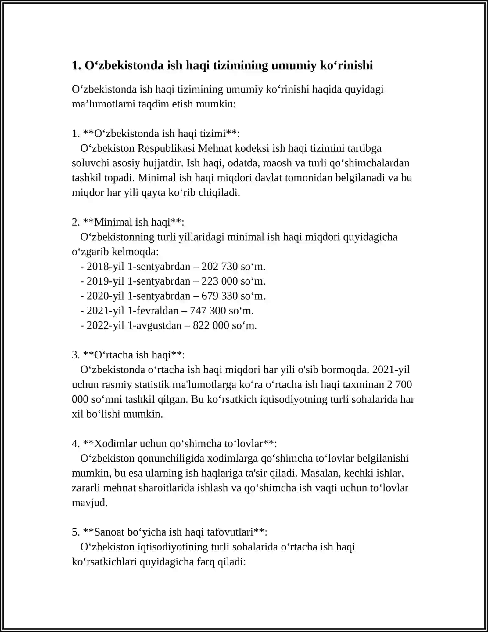 Oʻzbekistonda ish haqi tizimi 3