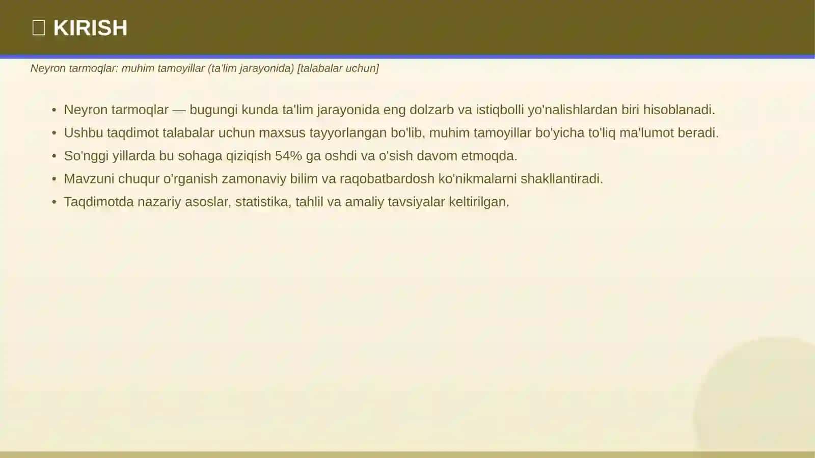 NEYRON TARMOQLAR 3