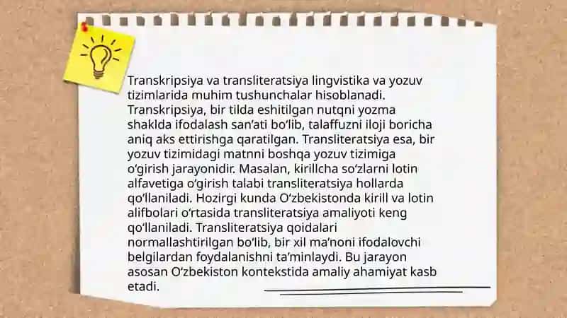 Transkripsiya va Transliteratsiya 3
