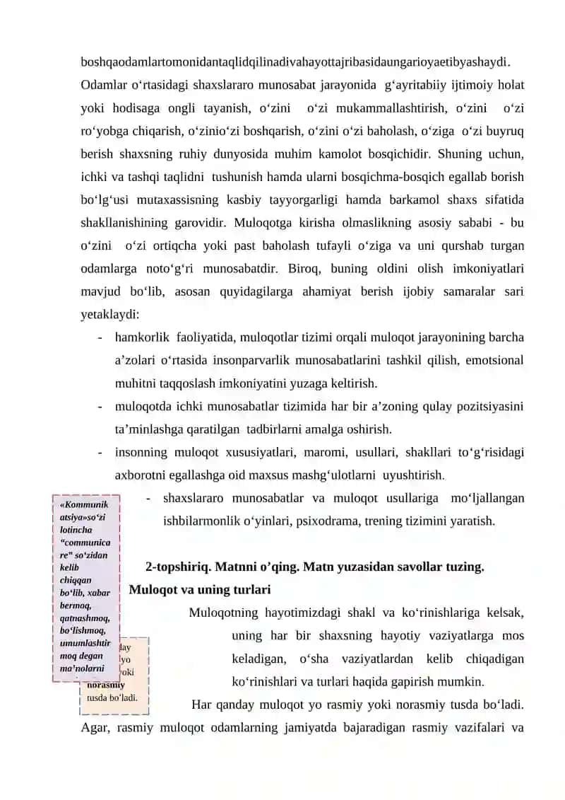 MAVZU. BIZNES MULOQOT VA NUTQIY FAOLIYAT 3