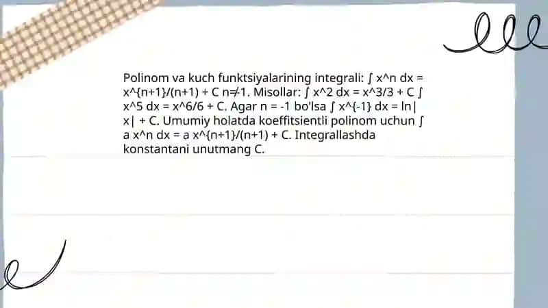 Ba'zi funksiya integrallari 3