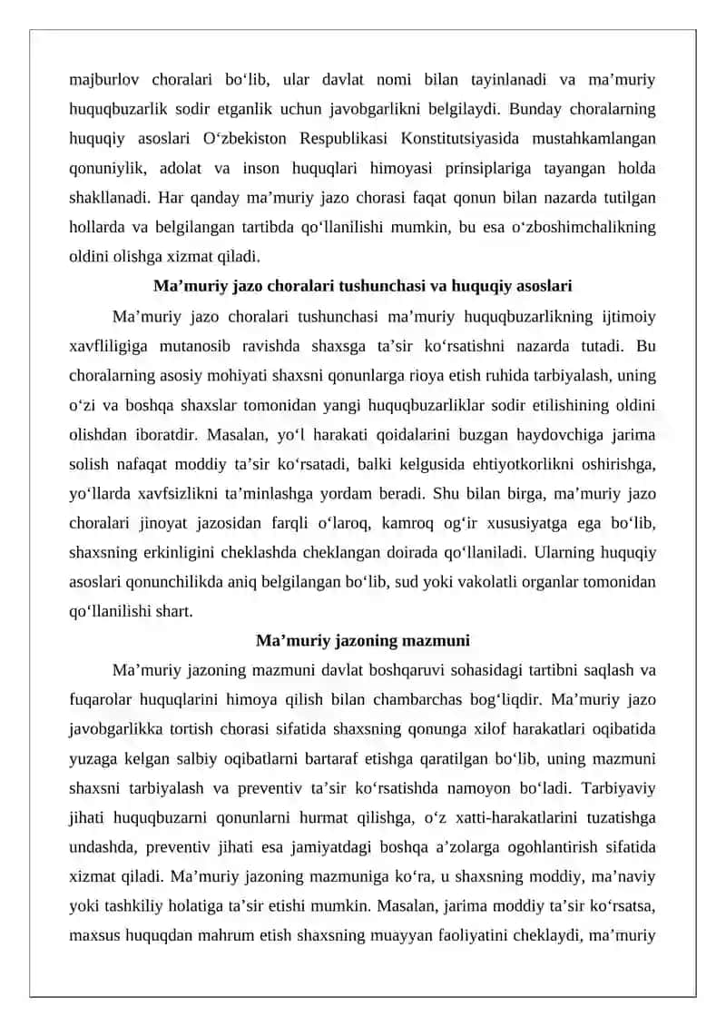 Ma’muriy jazo choralari 3