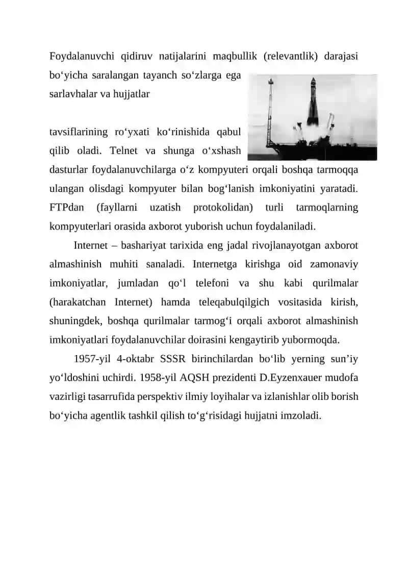 INTERNET VA UNING TARIXCHI UCHUN IMKONIYATLARI 3