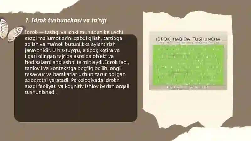 Idrok haqida tushuncha va uning xususiyatlari 3
