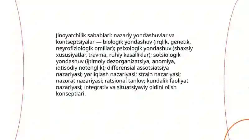 Jinoyatchilik sabablari 3