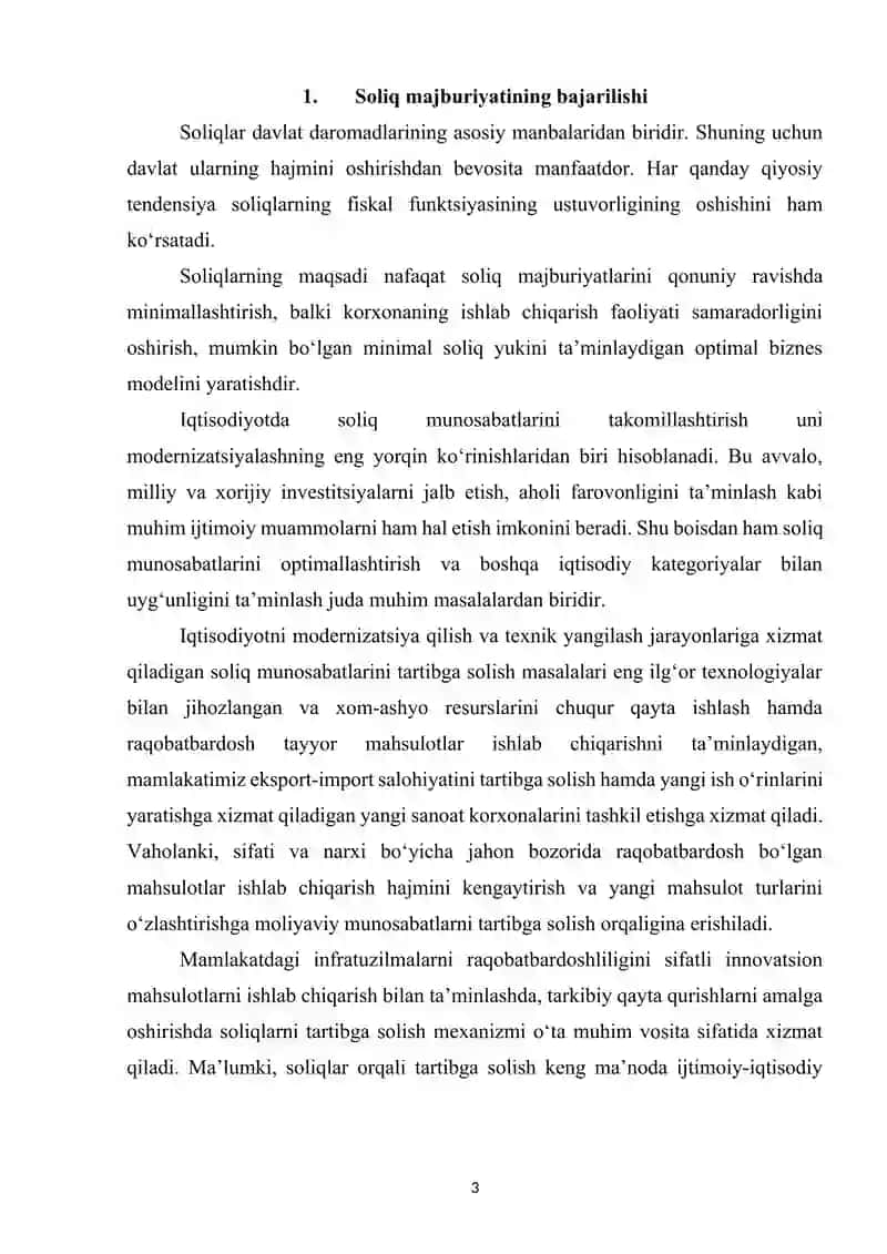 Soliq majburiyatining bajarilishi 3
