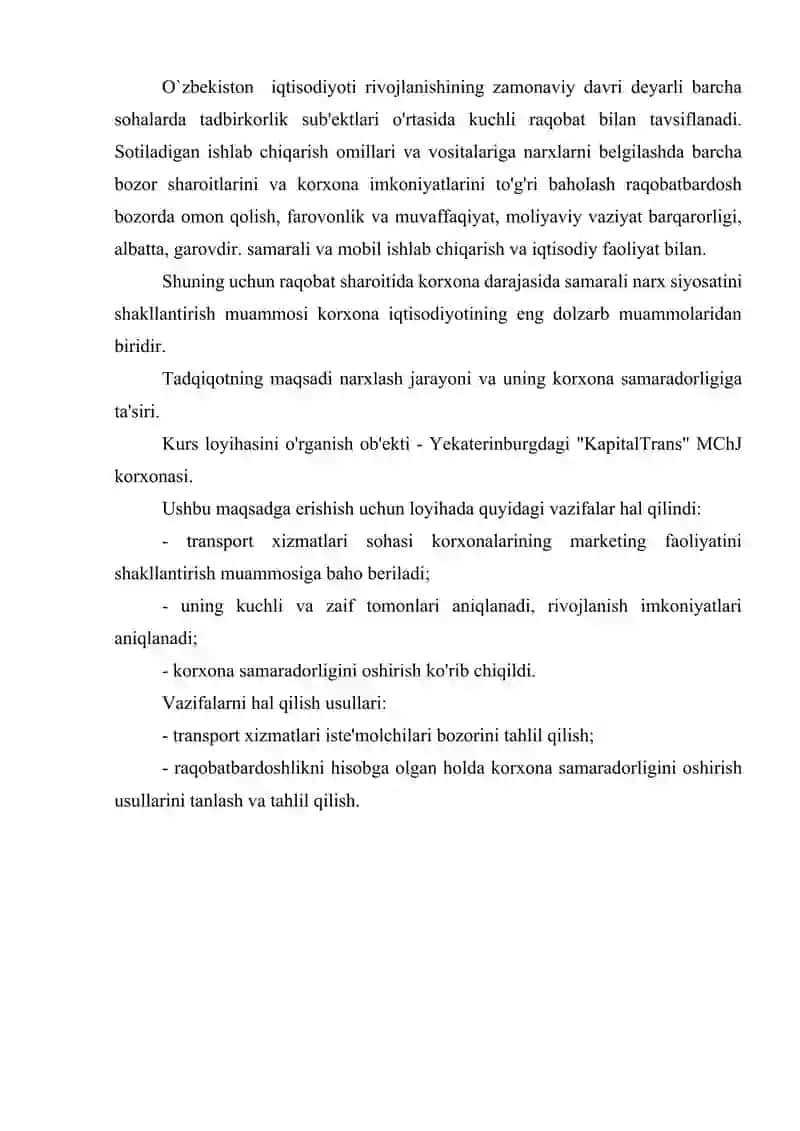 TRANSPORT XIZMATLARIDA NARX SHAKLLANISHINING MEXANIZMI VA XUSUSIYATLARI. 3
