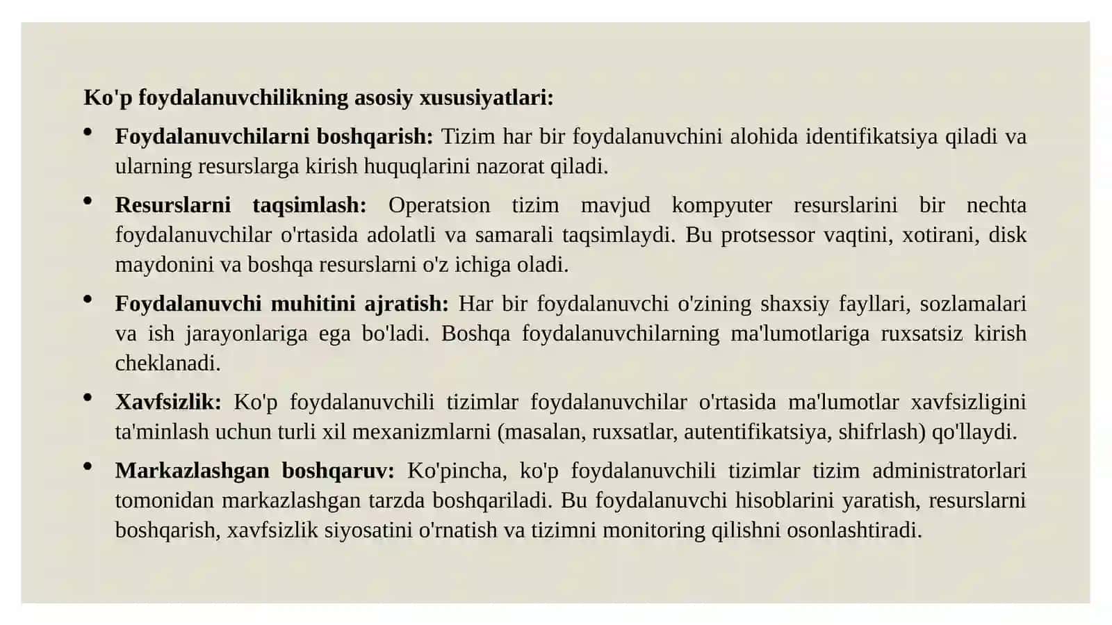Ko'pfoydalanuvchilioperatsiontizimlar 3