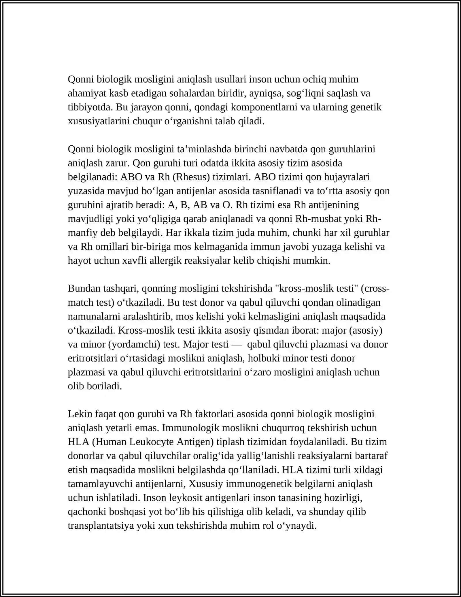 QONNI BIOLOGIK MOSLIGINI ANIQLASH TEXNIKASI 3