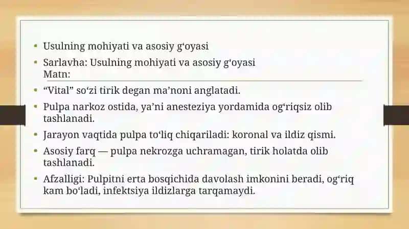 Vital ekstirpatsiya usuli 3