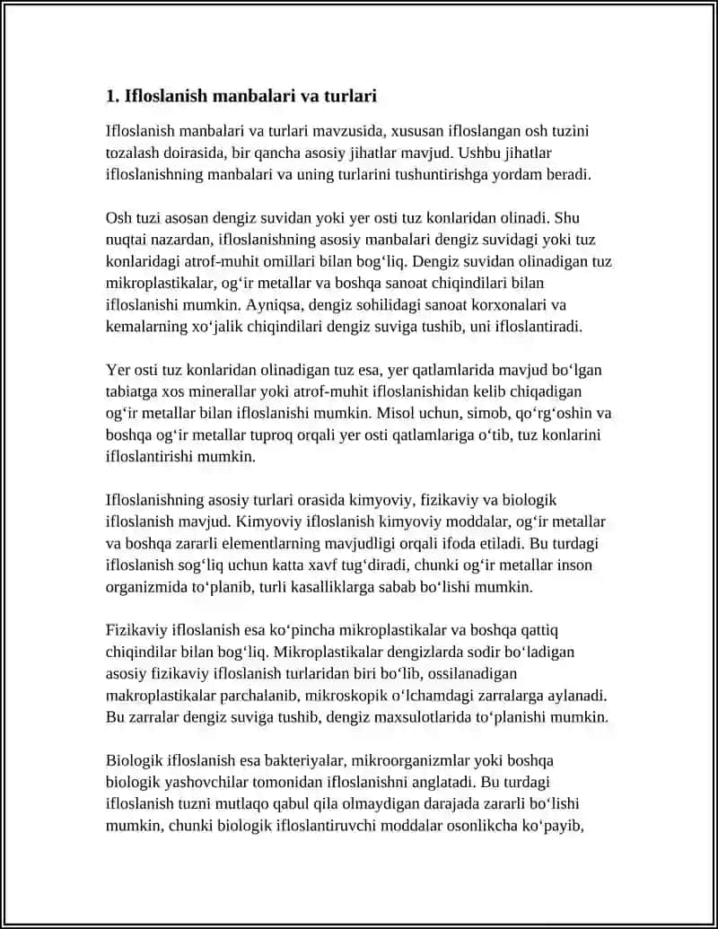 IFLOSLANGAN OSH TUZINI TOZALASH 3