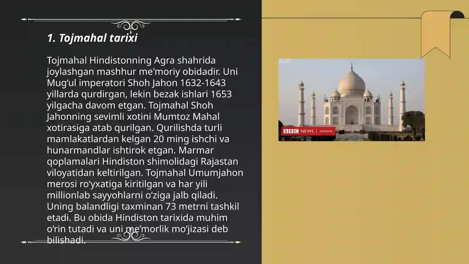 Hindistondagi Tojimahal yodgorlik majmuasi 3