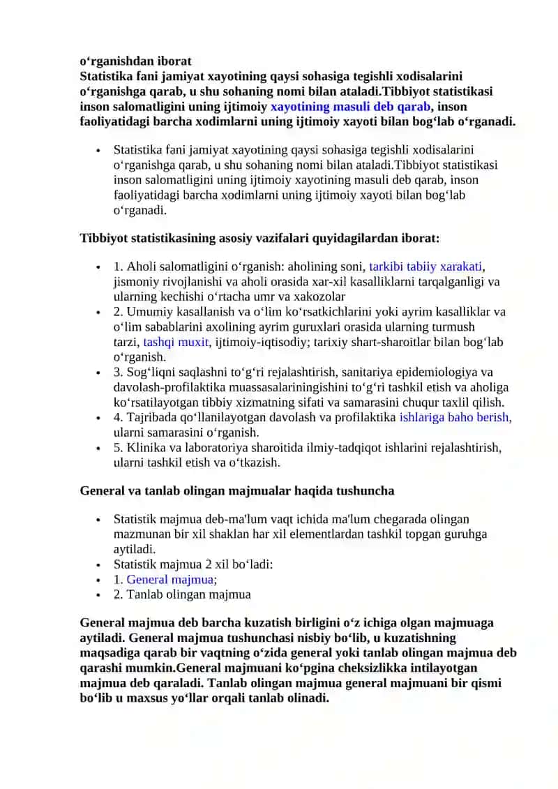 Jamiyat Sog'liqni Saqlash va Tibbiy Statistikasi 3