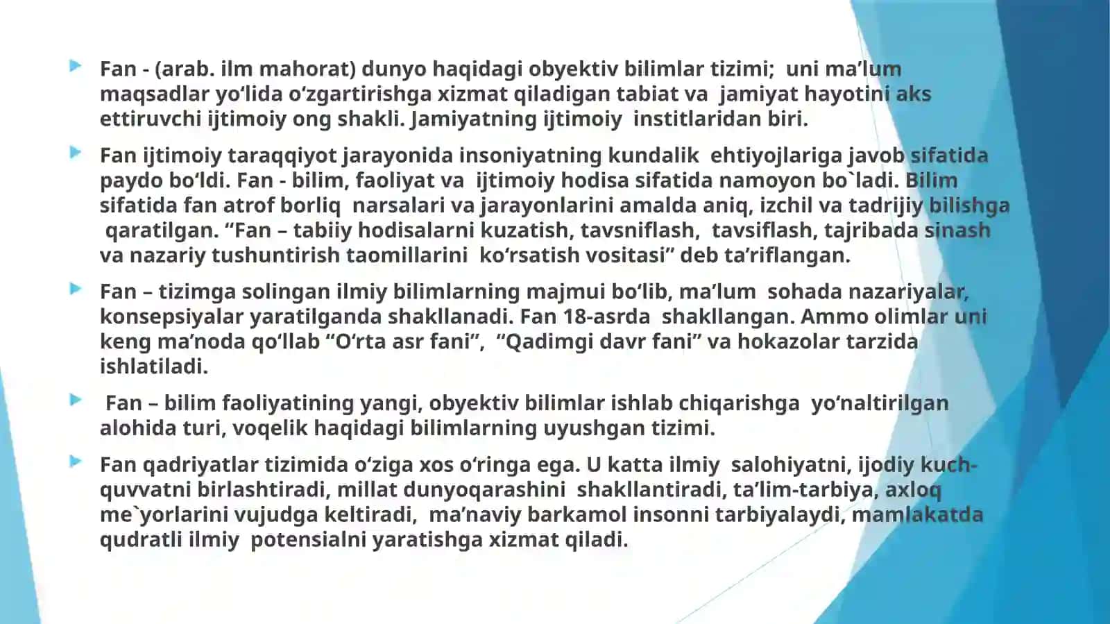 Fan bilishning maxsus shakli 3