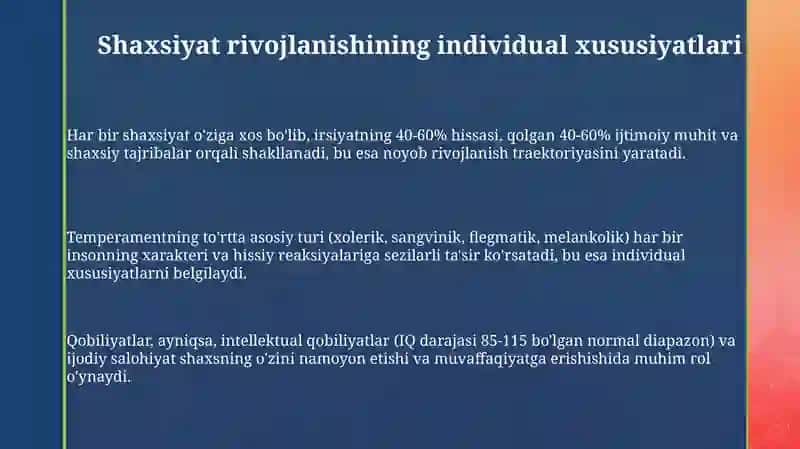 Shaxsiyat rivojlanishi 3