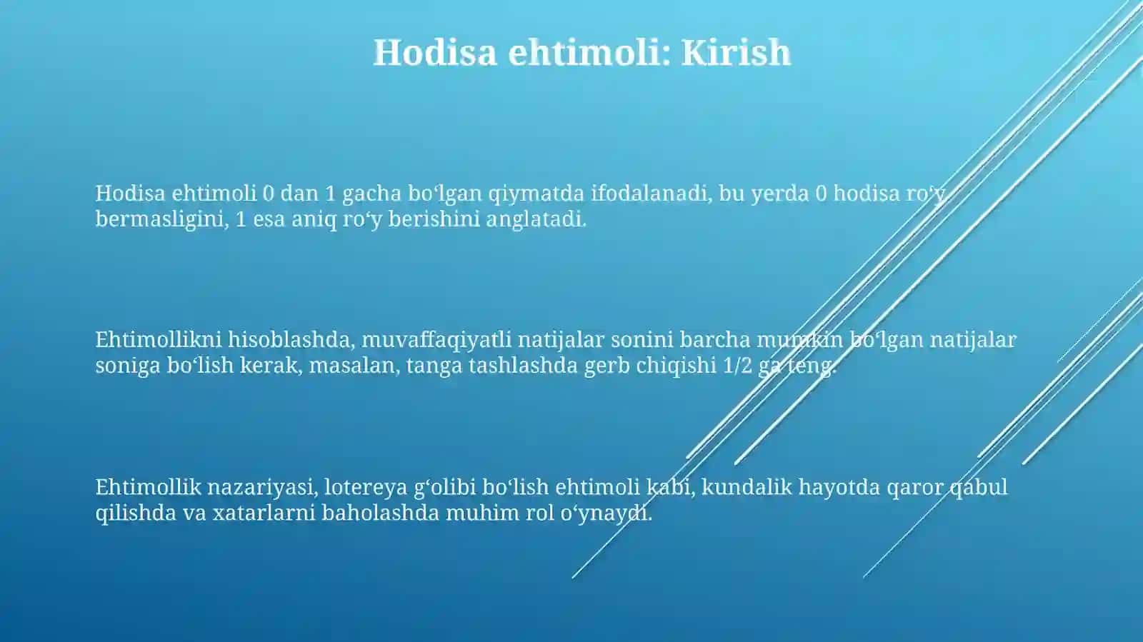 Hodisaning ehtimoligi 3