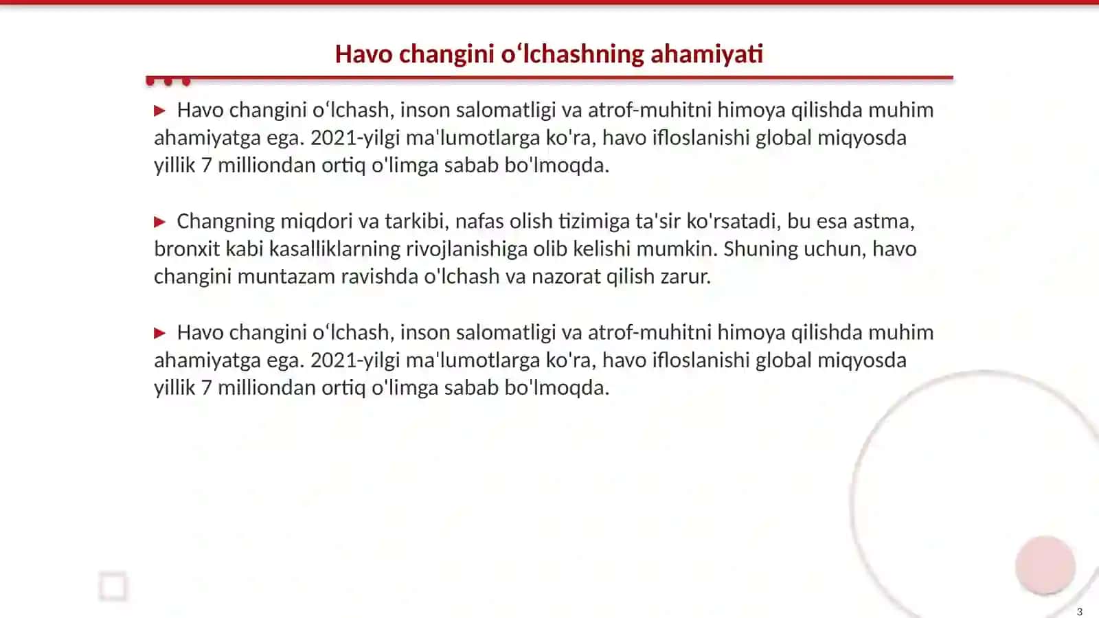 Changga qarshi kurash havo changini oʻlchash usullari 3