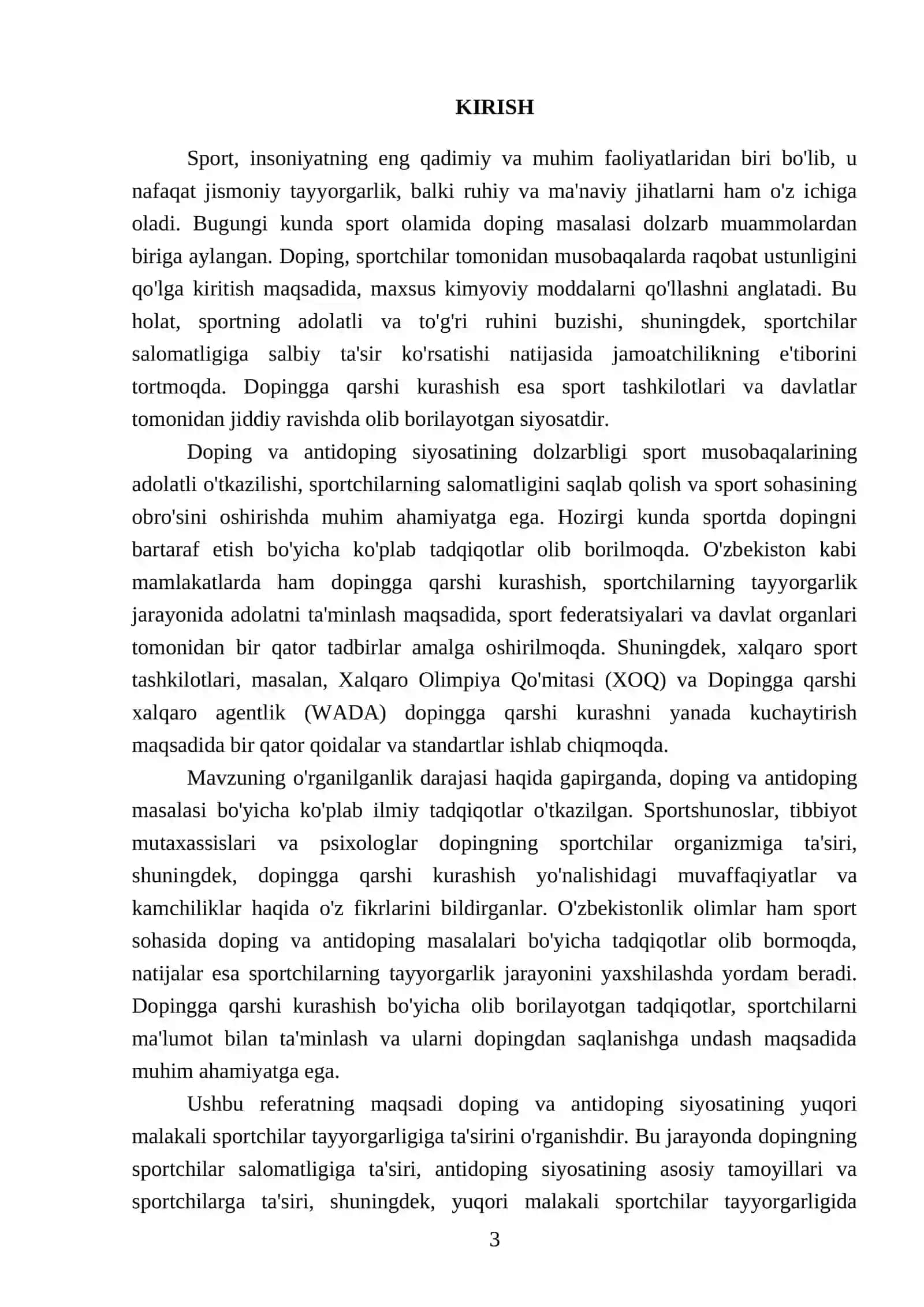 Doping va antidoping siyosatining yuqori malakali sportchilar tayyorgarligiga ta'siri 3