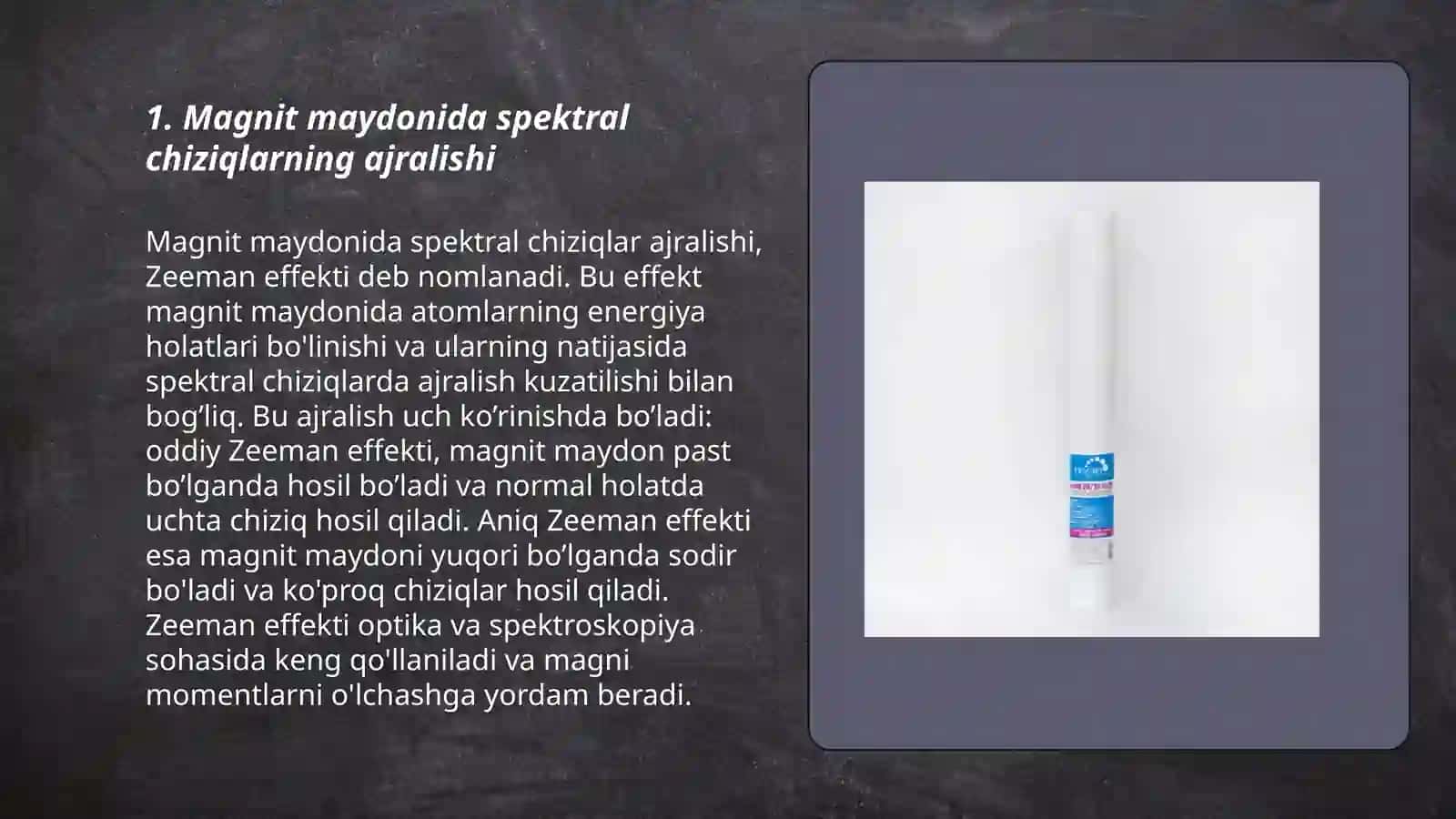 Magnit maydonida spektral chiziqlarning ajralishi 3