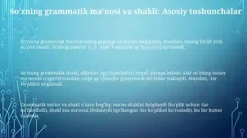 So'zning grammatik ma'nosi va shakli 3