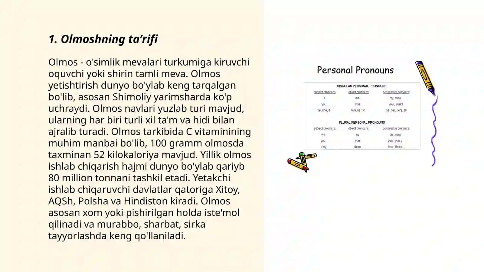 Olmoshning taʼrifi va uning eski oʻzbek tilida qoʻllanish xususiyatlari 3