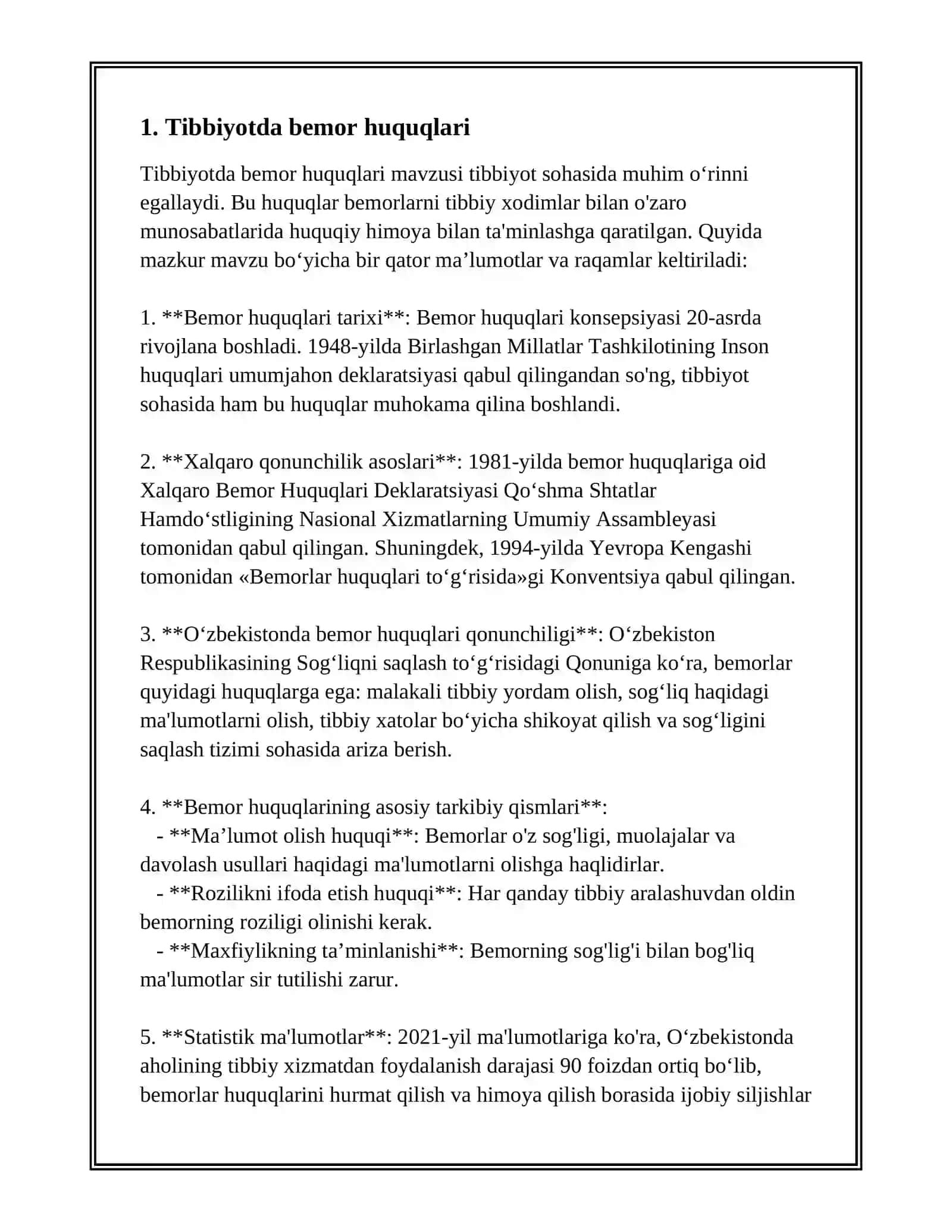 TIBBIYOTDA INSON HUQUQLARI MUHOFAZASI 3