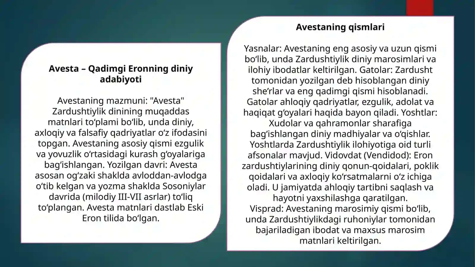 Avesta–Qadimgi Eronning diniy adabiyoti 3