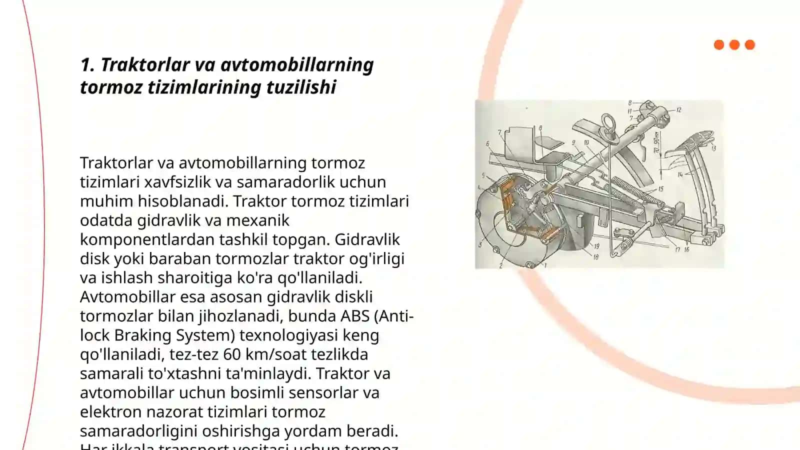 Traktor va avtomobillarning tormoz tizimlari 3