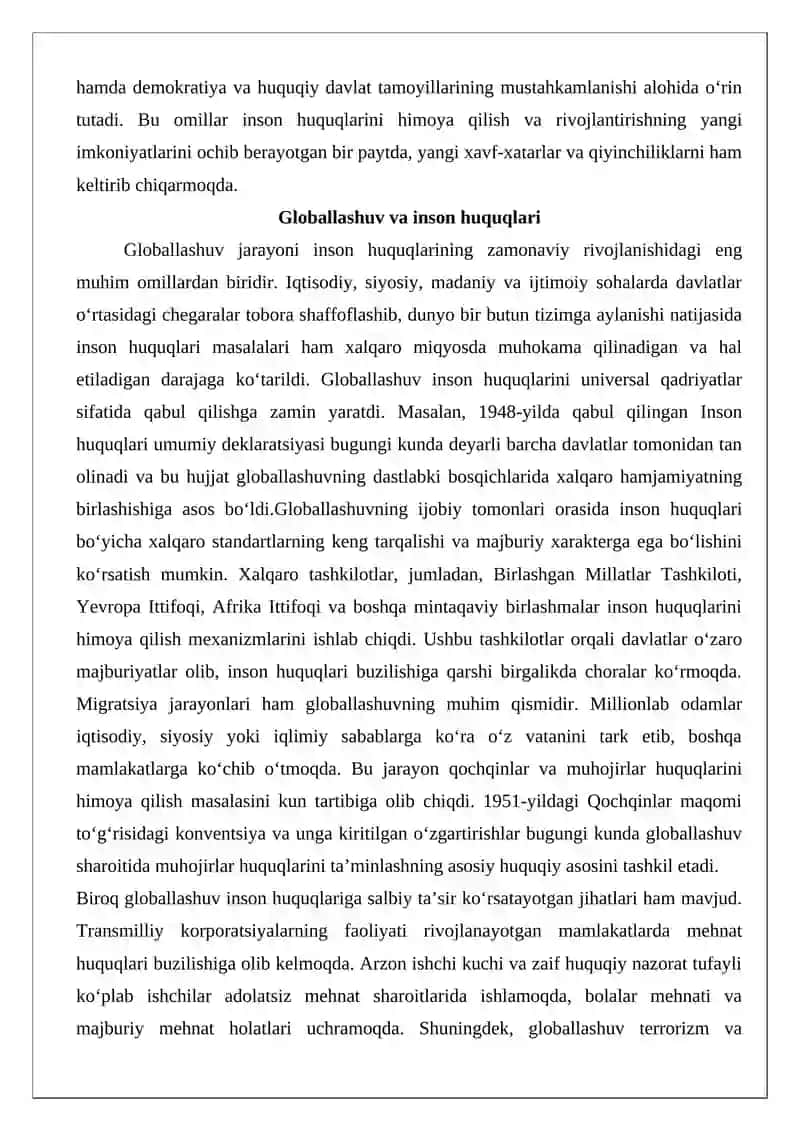 Inson huquqining bugungi kunda rivojlanishining umumiy tavsifi 3