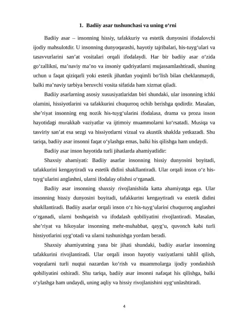 Badiiy asarlarning tasnifi 3