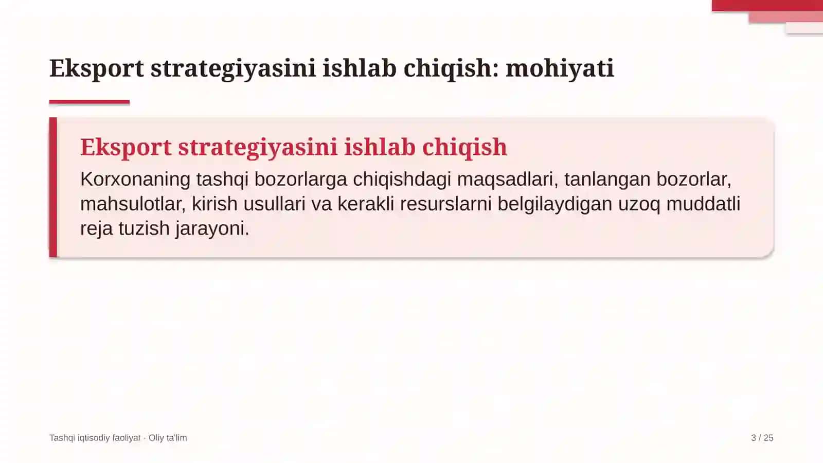 yo'l harakati xavfsizligi xizmatida eksport strategiyasini ishlab chiqish 5180 3