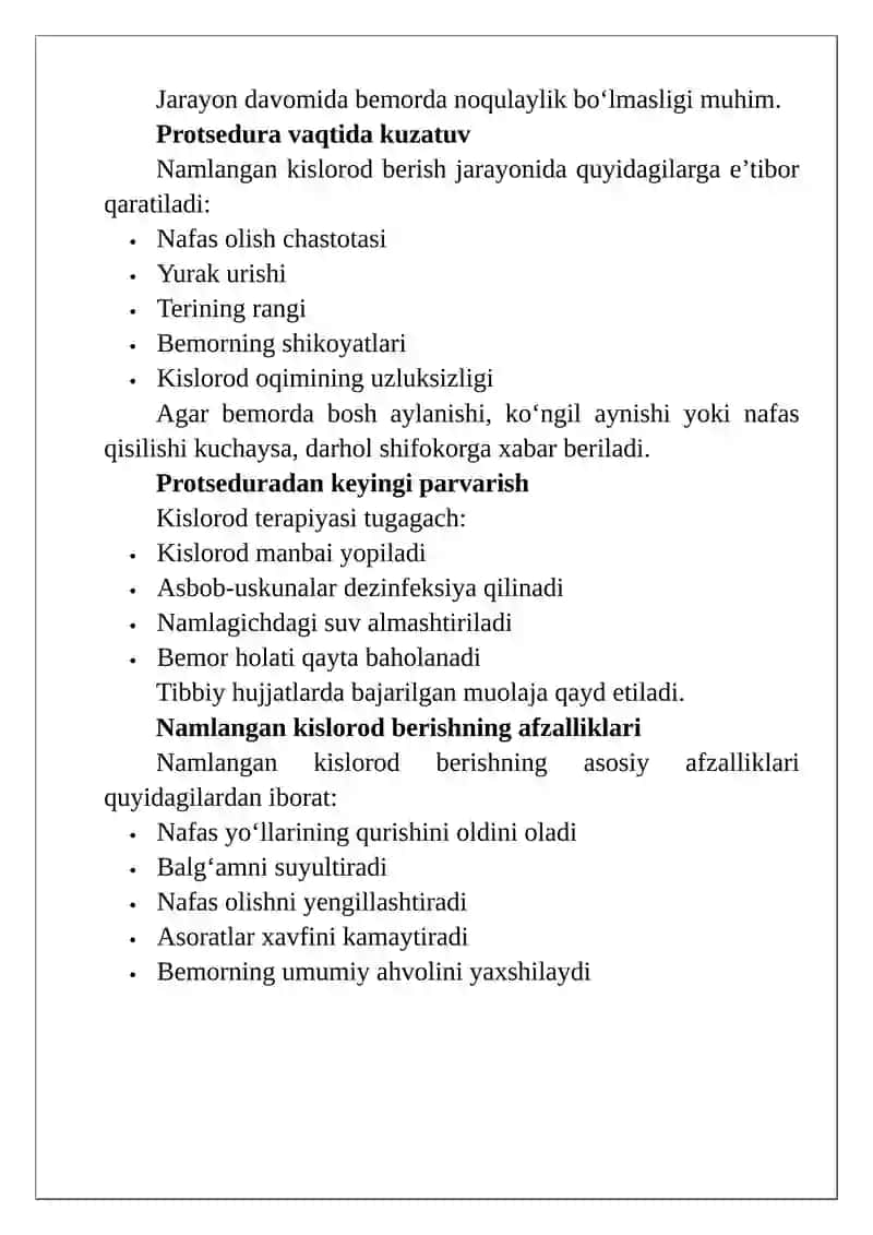 Namlangan kislorod berish texnikasi 3