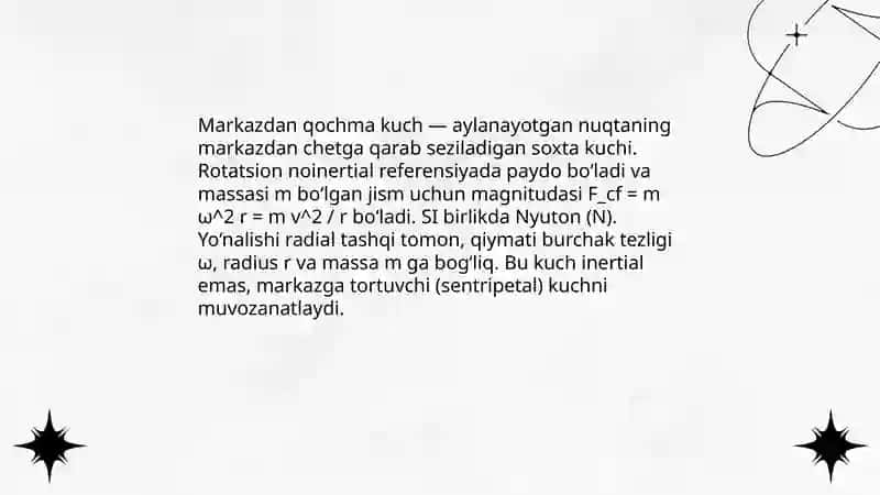 Markazdan qochma kuch 3