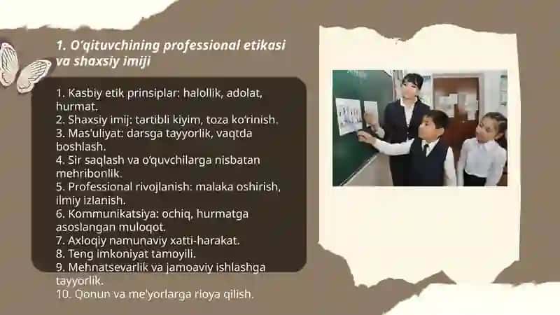 Oʻqituvchining Professional Etikasi va Shaxsiy Imiji 3
