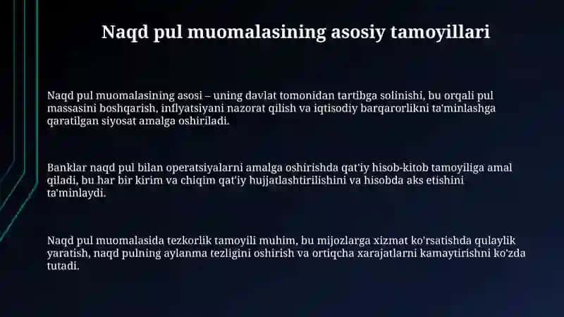 Банкларда пул muomalasini tashkil etish 3
