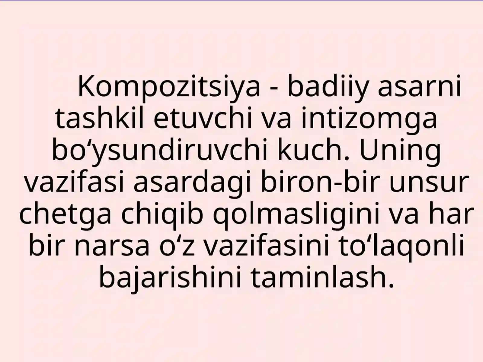 Badiiy asar kompozitsiyasi va kompozitsion vositalar. 3