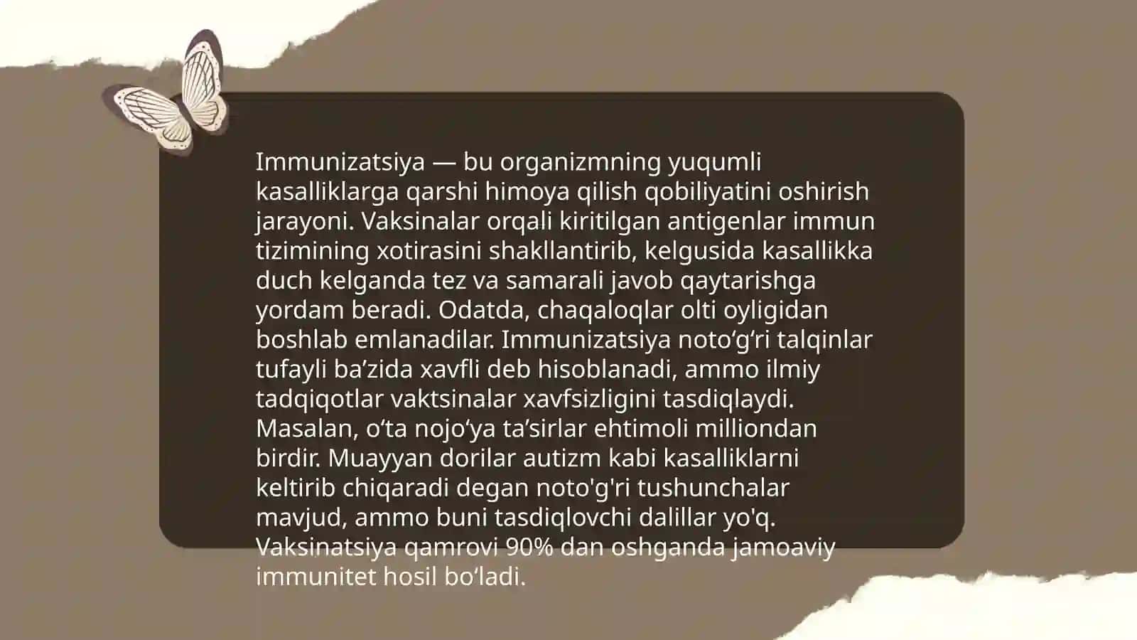 Immunizatsiyadagi muammolar. Shaxslar aro muloqat 3