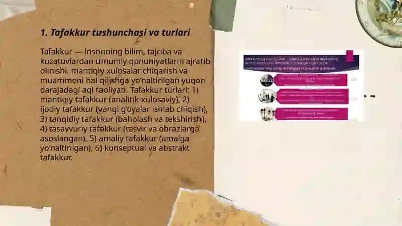 Tafakkur. Mulohaza. Xulosa chiqarish 3
